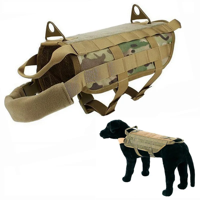 Dog Vest Tactical Nylon Army Police Pets Vest Military Service Training Hunting Adjustable-Size Waterproof Harness Clothes