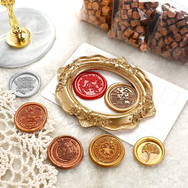 100Pcs Retro Octagonal Wax Seal Stamps Scrapbook Material Wax Seal Seal Retro Craft Decoration Birthday Wedding Stamp Hobby Gift