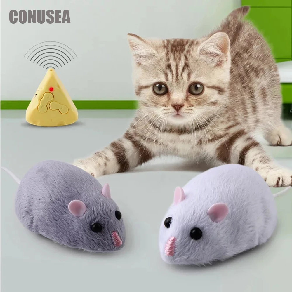 Rc Robot Toy Animals Wireless Electric Radio Control Rat Mouse Toy Flocking Emulation Toys Rat for Pet Cat Dog Joke Trick Toys