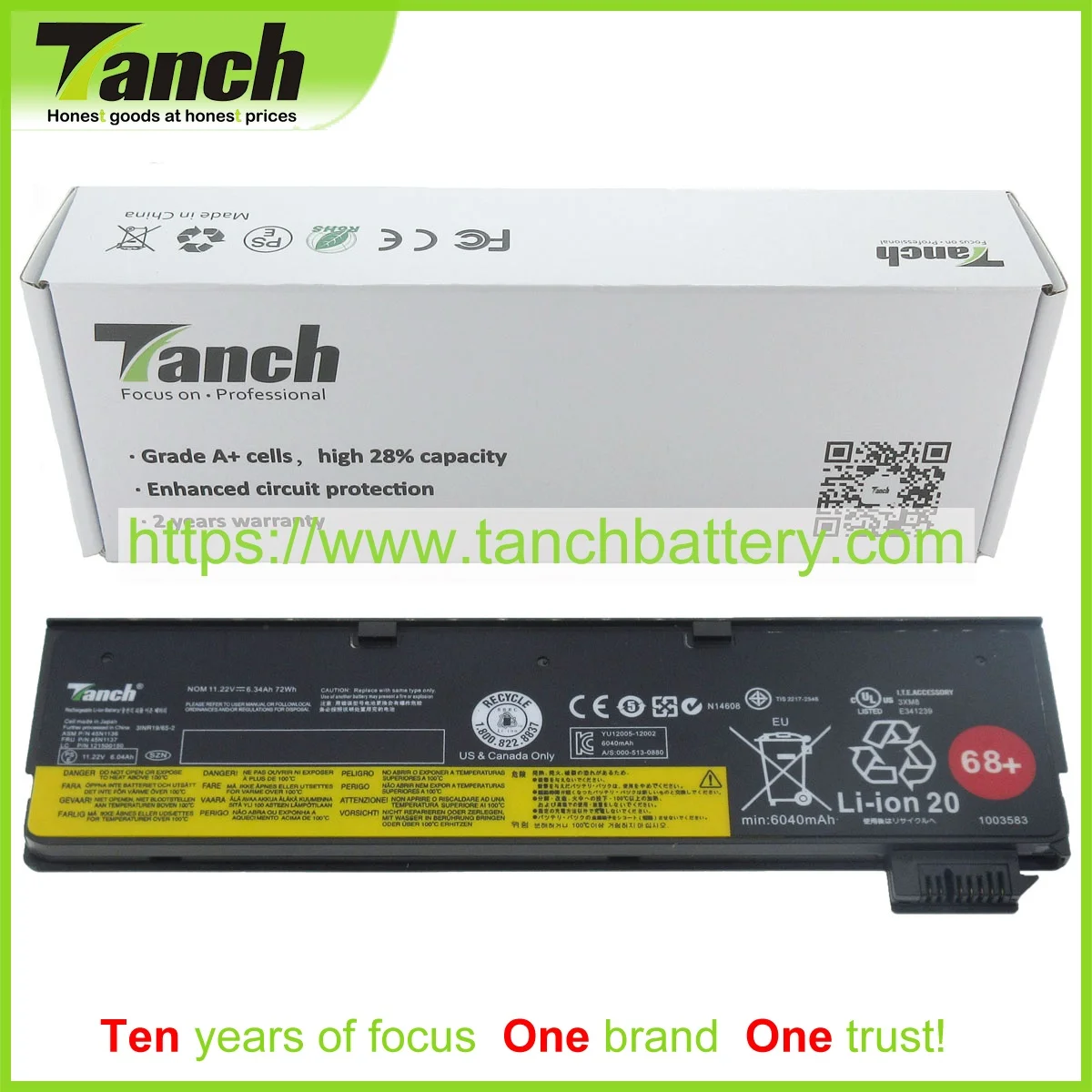 

Tanch Laptop Battery for LENOVO 0C52862 PC-VP-BP110 45N1126 45N1767 45N1125 45N1128 45N1135 121500148 121500186 11.22V 6cell