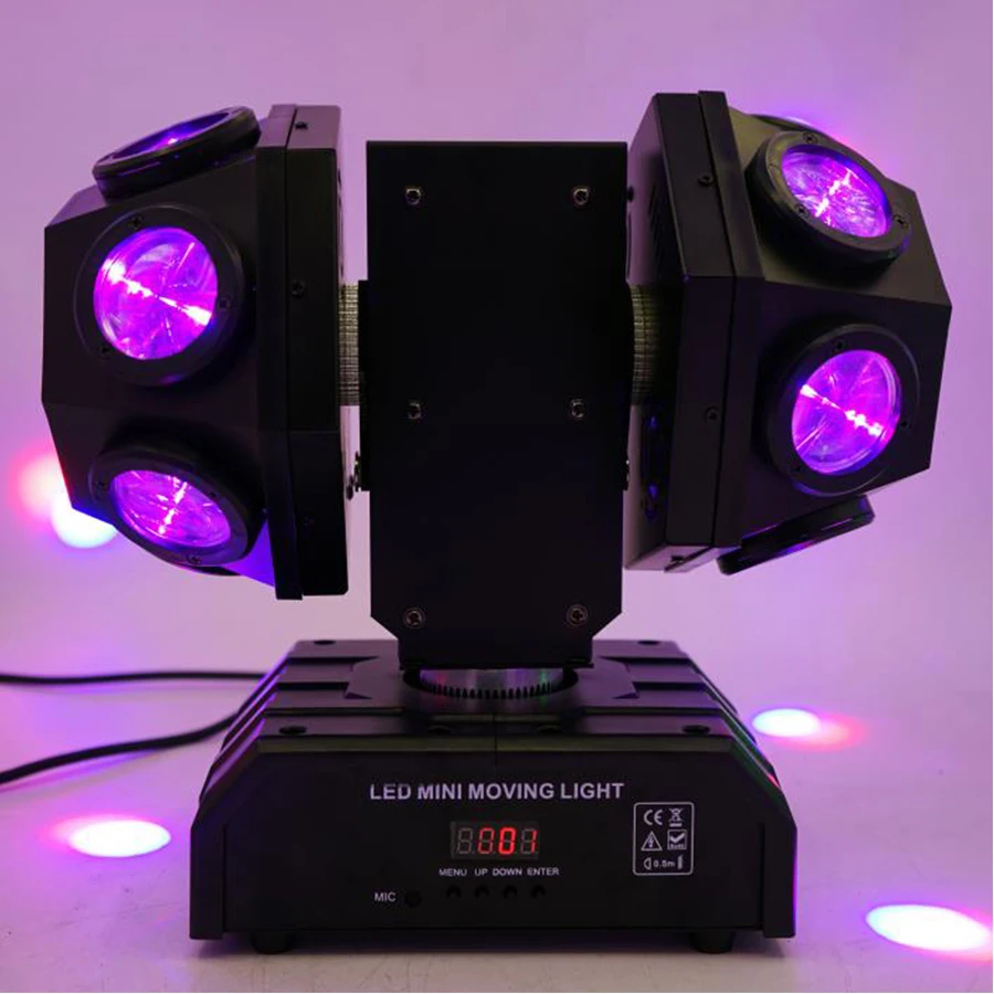 12-led cabeça móvel dupla rotativa iluminação de discoteca rgbw futebol led feixe lavagem luz palco dmx512 13/16 canais para dj efeito discoteca