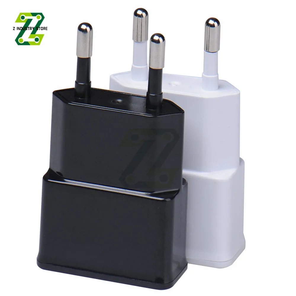 Cabezal de cargador USB de 5V y 2a, adaptador de corriente para enchufe europeo y estadounidense, cargador de pared blanco y negro, carga rápida para viaje y hogar