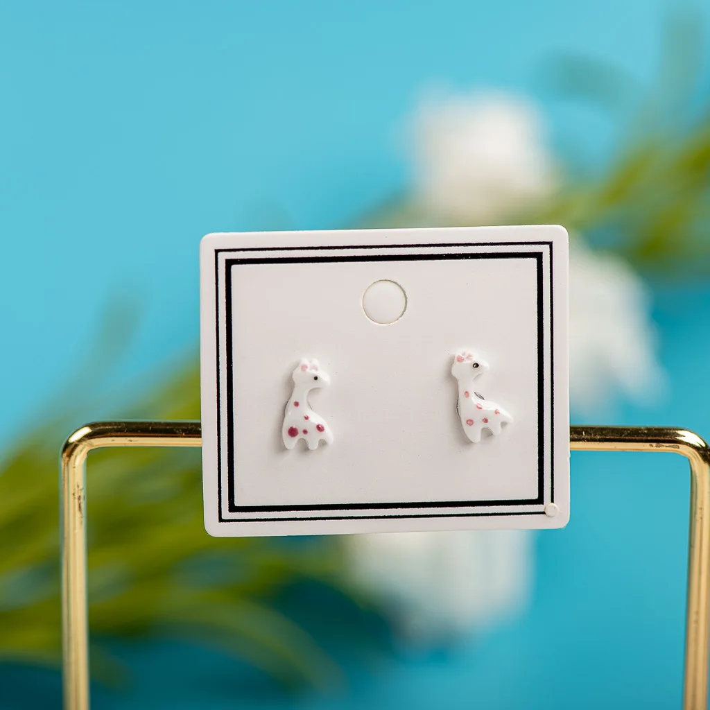 Porcelain Multicolor Ceramic Earrings Anti-allergic Cartoon cute little animal jewelry #LY527 украшения 2021 бижутерия punk