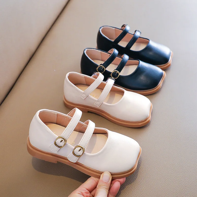 2 5 7 9 10 Year Kids Fashion Retro Child Flats Princess Dress Shoes Elegant Baby Girl Leather Shoes For Little Girls 2021 Autumn