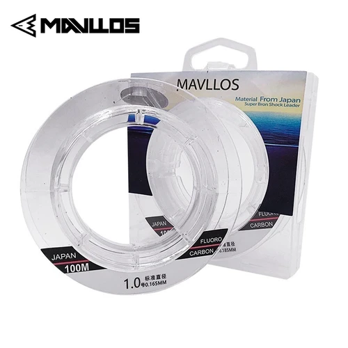 Mavllos-sedal de pesca de fluorocarbono de fregadero completo, 50m, 100m, 100% monofilamento, líneas de pesca de carpa, líder, línea de fibra de carbono japonesa