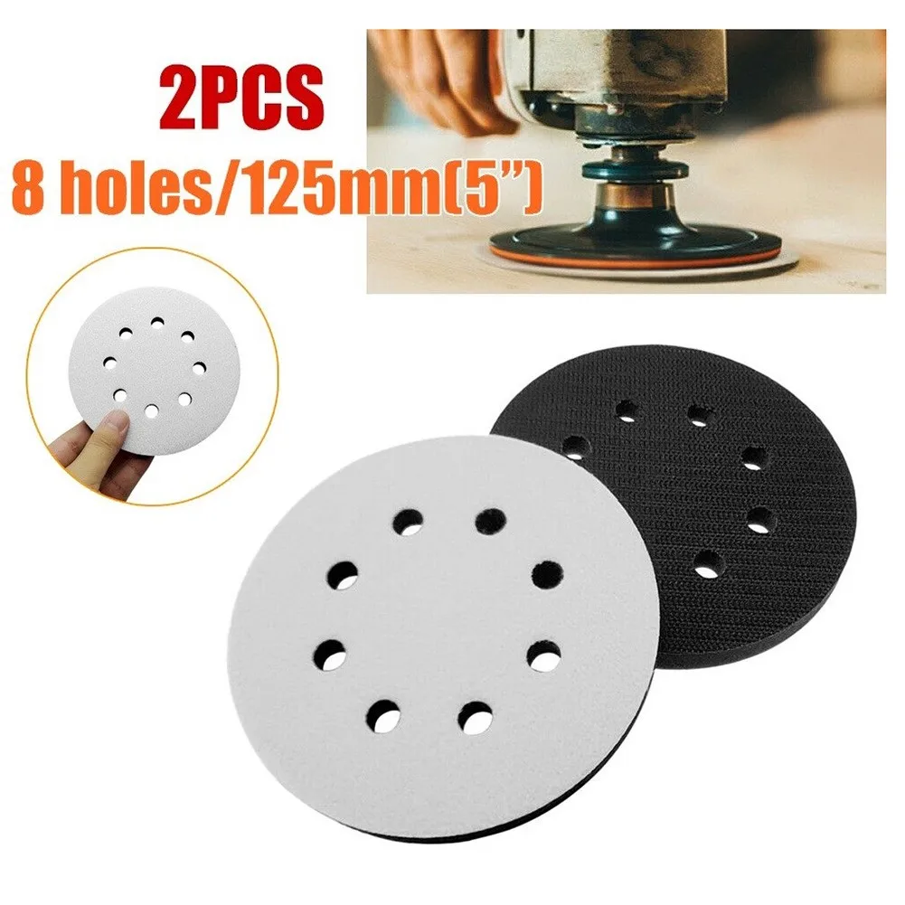 

2PCS 5 Inch(125Mm) 8-Hole Sponge Interface Pad For Sanding Pads Hook&Loop For Sanding Pads Automobiles Motorcycles Abrasive