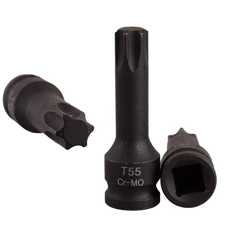 Imagem -05 - Quadrado Drive Impacto Torx Estrela Bits Conjunto de Soquete T20 T25 T30 T40 T50 T55 T60 Cr-mo Chave de Fenda Chave de Soquete Ferramentas Peças