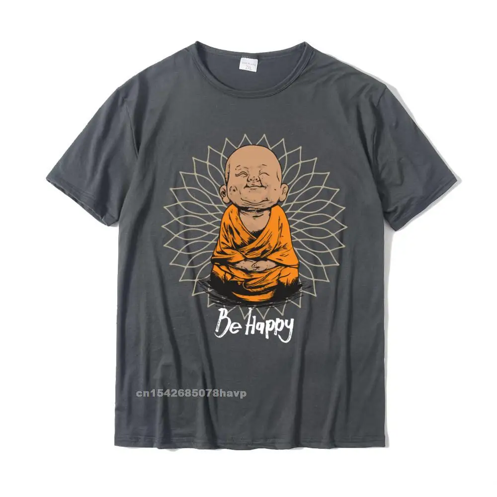 Be Happy T Shirt Zen Little Buddha Mandala Camisa Gift Idea Newest Man T Shirt Casual Tops Shirt Cotton Casual