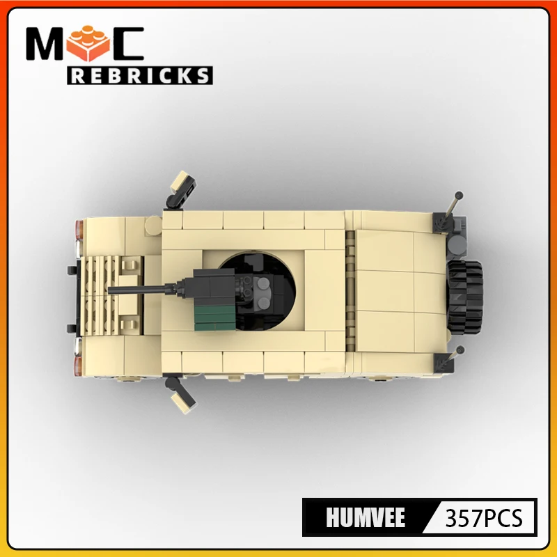 Military Series Humvee Armoured Vehicle MOC Building Block Loadable role SWAT Car Assembly Model Bricks Kit Kids Toy Gift