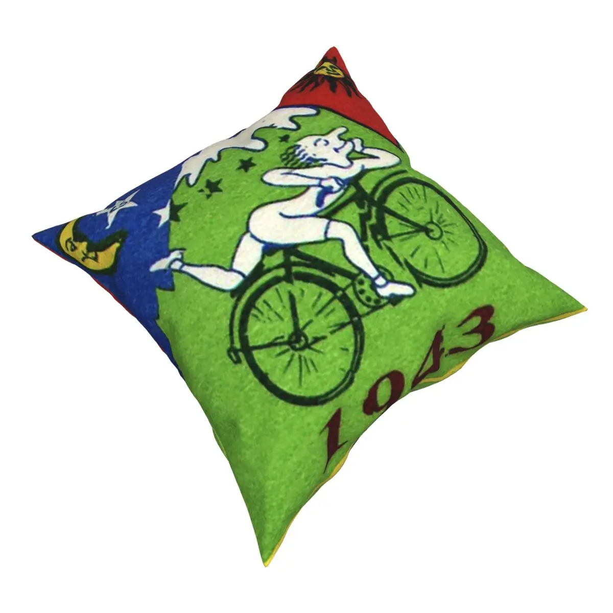 Albert Hoffman LSD Bicycle Day Pillowcase Home Decor Acid Blotter Party Cushions Throw Pillow for Home Double-sided Printing