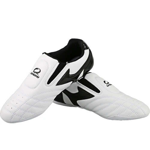 Imagen 2 del producto Zapatos de Taekwondo transpirables con tira blanca para niños y adultos, zapatillas deportivas profesionales para artes marciales, calzado de competición de entrenamiento Tae Kwon Do