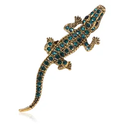 Cute colorful Rhinestone crocodile brooch children's woman banquet costume accessories metal animal brooches