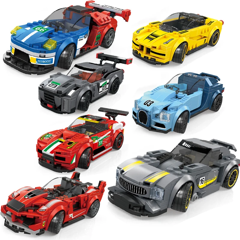 

City Vehicle Super Sport Racing Speed Champion Technical Car Racer Figure Model Building Block DIY Brick Kids Moc Construction