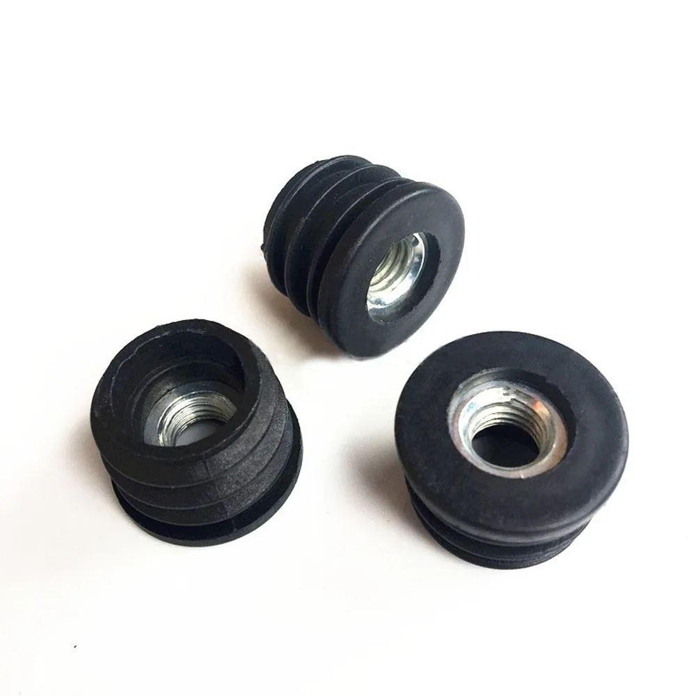 2/4Pcs Ronde Zwarte Plastic Blanking End Cap Caps Buis Inserts Met M8 Metalen Draad Dia 22/25/30/32/38/50Mm