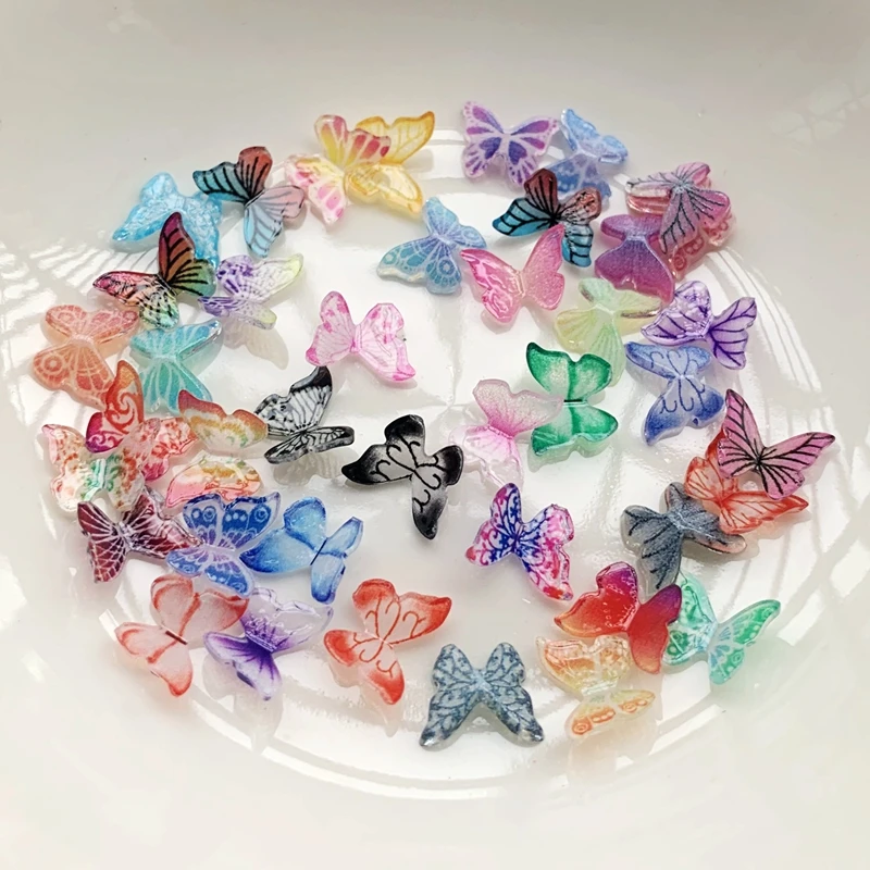 Mixed colors 3D butterfly DIY decorative accessories nail rhinestones crystal butterfly nail art decorations 30pcs/lot