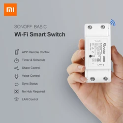 Xiaomi sonoff-ミニ電気スイッチモジュールベーシックr2,wi-fi,220v,ランプ用,ワイヤレス,リモコン,コネクテッドハウス用