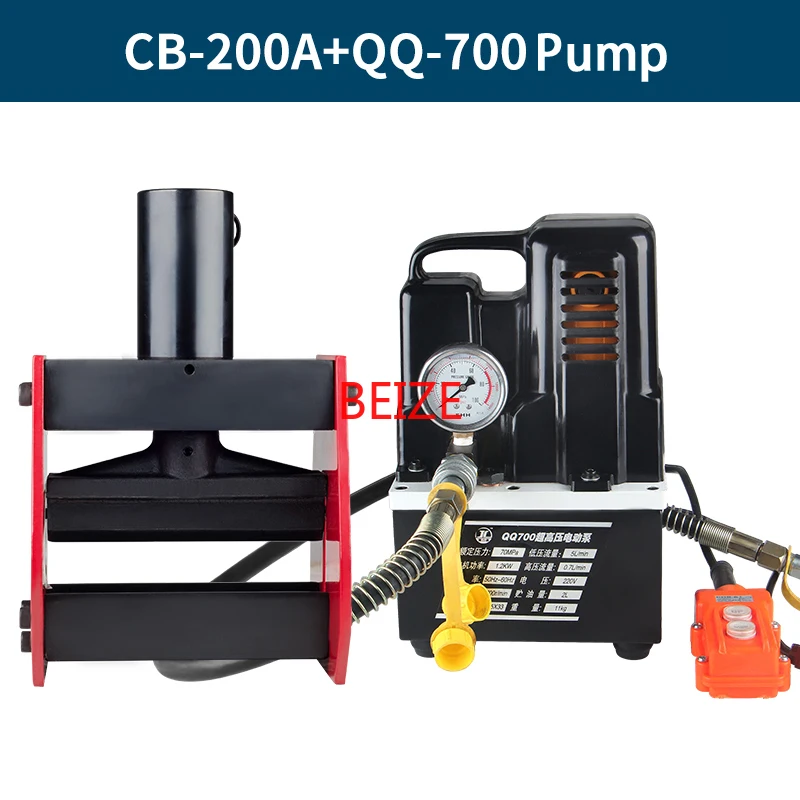 BEIZE-Dobladora de barra hidráulica de CB-200A, herramienta de flexión de cobre para láminas de 12mm máx., aplicable para láminas de AL/ Cu