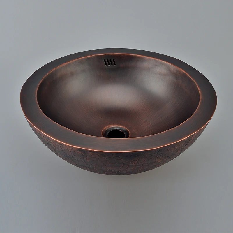 Imagem -03 - Antique Copper Wash Basin para Banheiro Brass Counter Basin Bronze Garden Basin Estilo Europeu