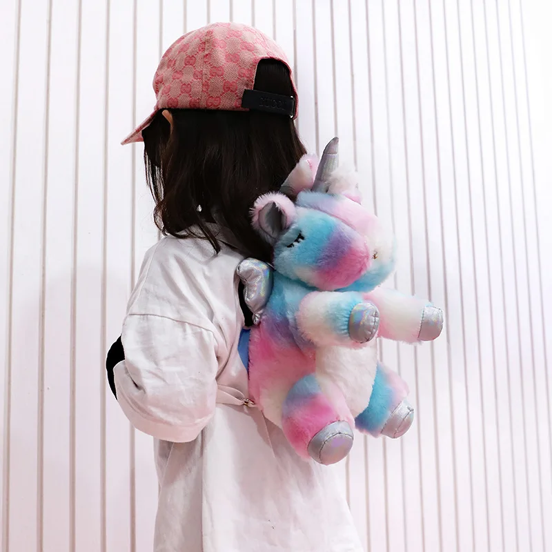 

Cute Children Unicorn Plush Backpack Soft 3D Cartoon Toy Plush Shoulders Bag Kids Girls Boys Birthday Gift Doll For Child