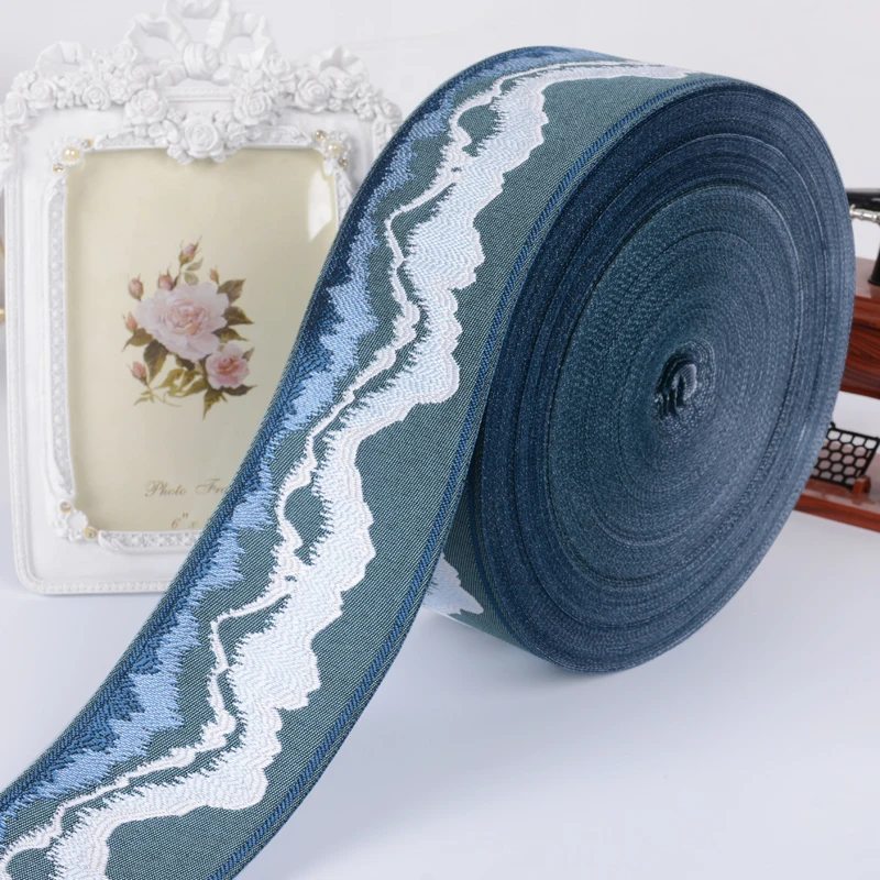 25 м/лот 90 мм широкий жаккардовый кружевной ремень с вышивкой ткань для рукоделия шитье диван Подушка Декор занавески аксессуары