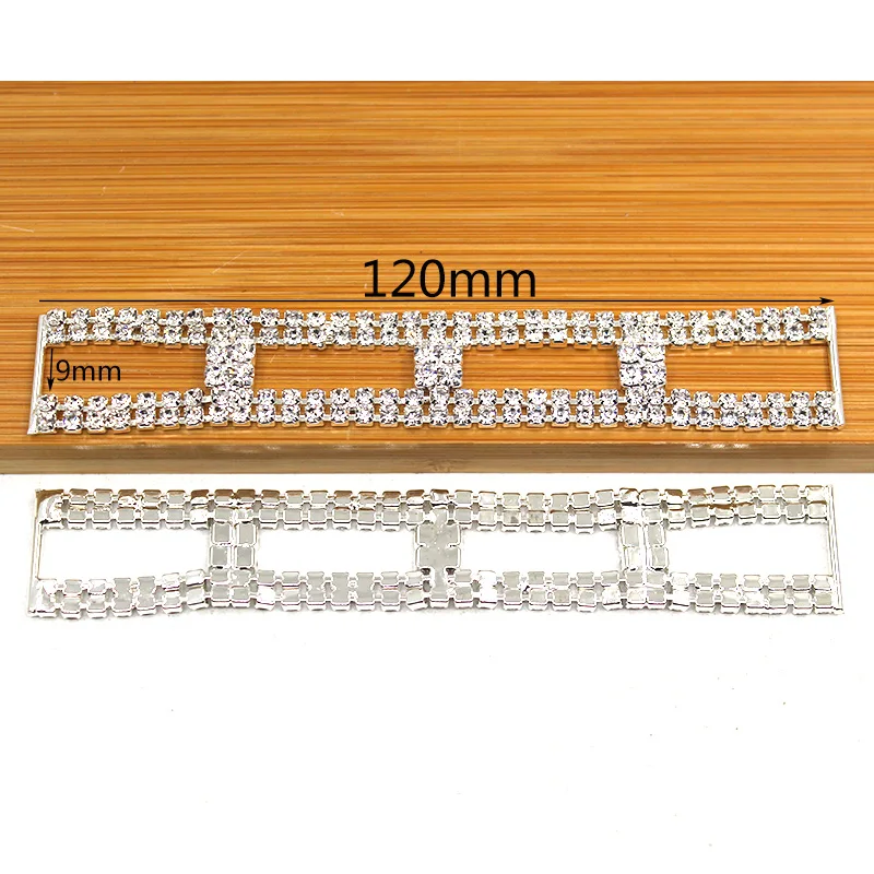 10pcs/lot 120mm Crystal Rhinestone Chain Bikini Connectors Buckles Clothing Decoration Buckle for Women Beachwear Connector