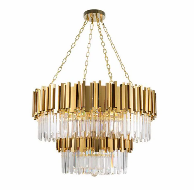 Modern Crystal Chandeliers Luxury stainless steel Chandelier Hanging  for Home Hotel Restaurant Decoration Light