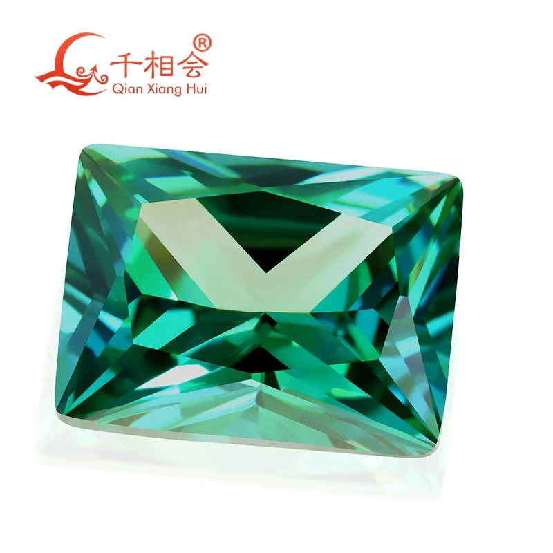rectangle shape cubic zirconia special color  multi blue-green color cz loose stone