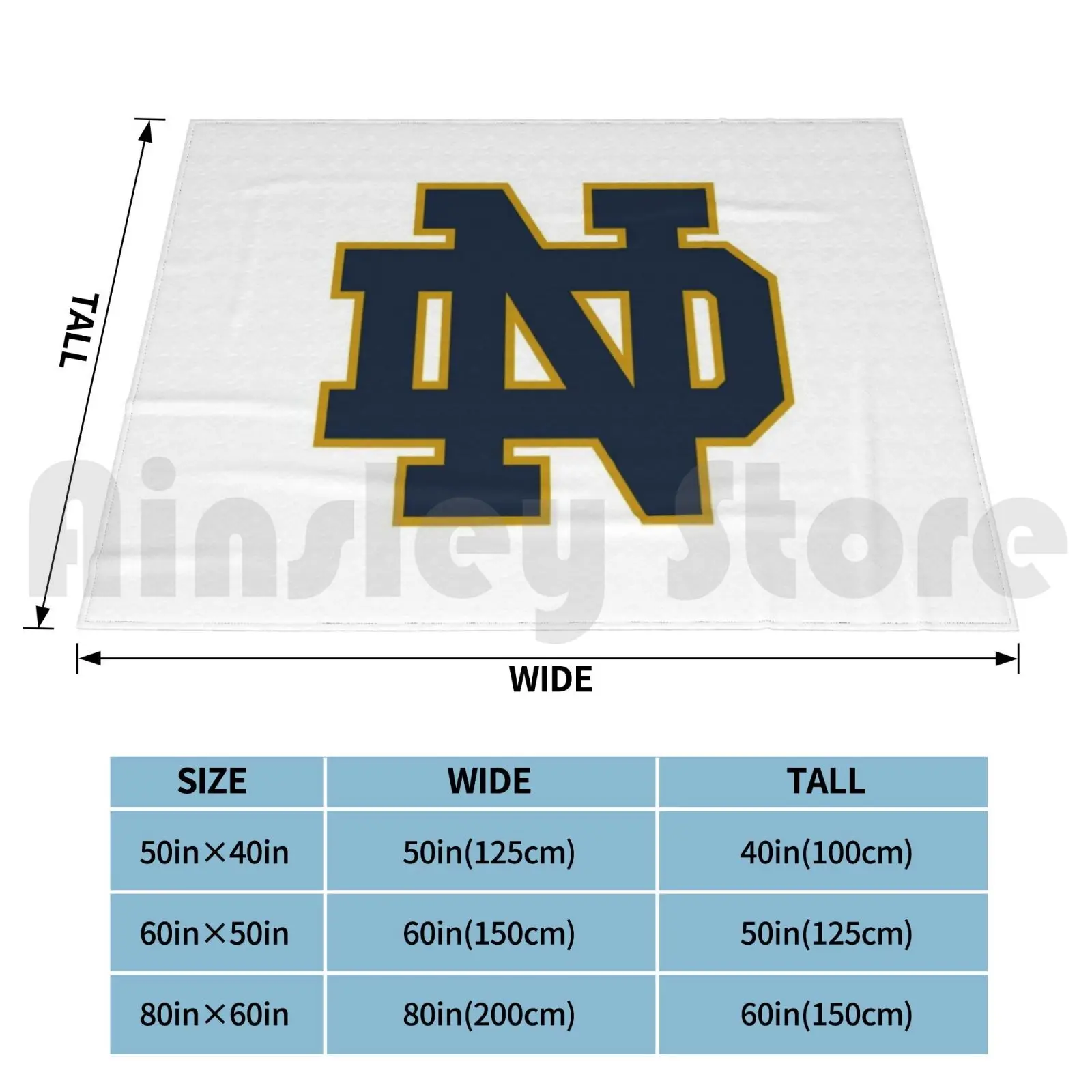 Logo Blanket Super Soft Warm Light Thin Nd University Of Gear