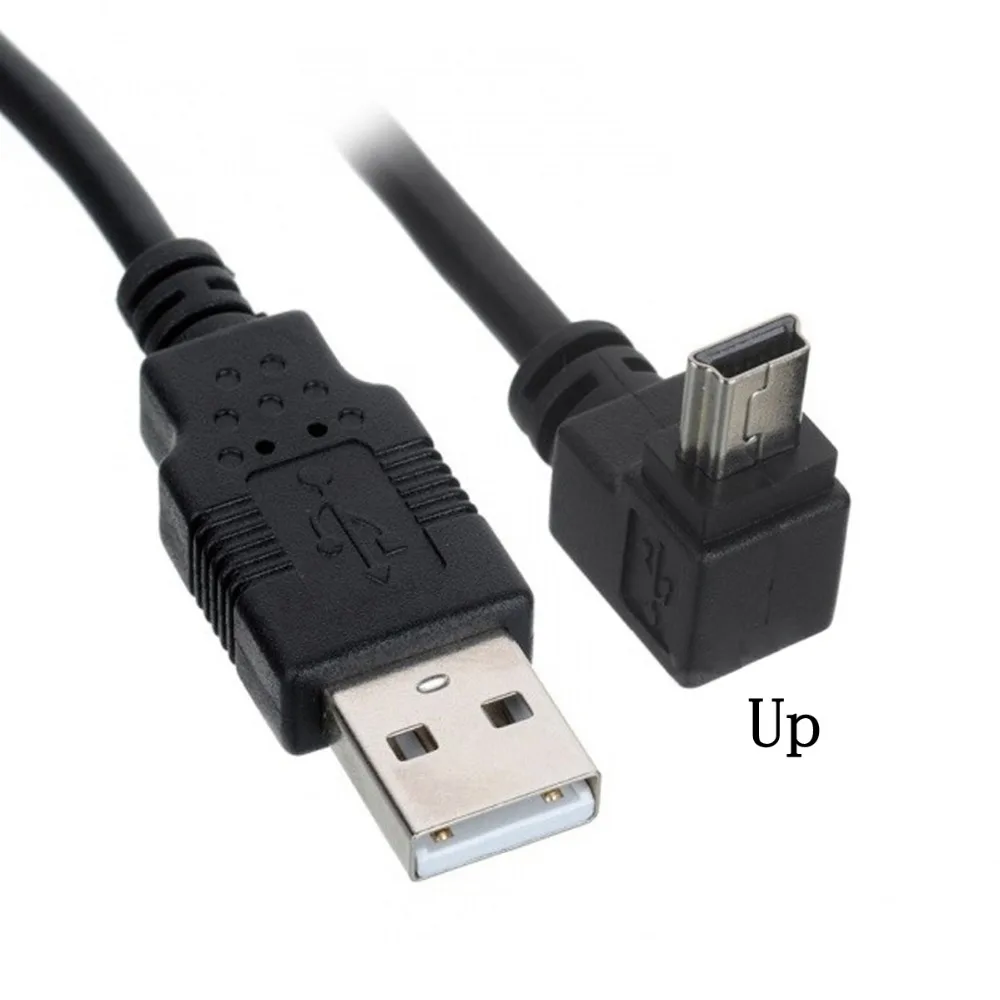 5M 3M 1.5M 0.25m USB 2.0 A męski na Mini USB B typ 5pin 90 stopni w górę lewego prawego kątowego męskiego ładowania danych krótki kabel przewód