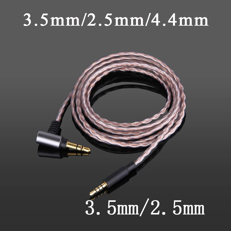 For AKG Y40 Y50 LIVE2 E30 E55 DT240 PXC550 New 4.4mm/2.5mm 3.5 Balance Cable 100% Single Crystal Copper Headphone Upgrade Cable