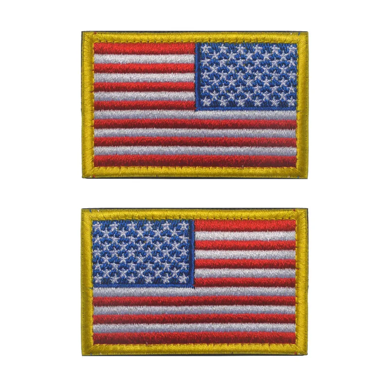 2 Pieces American Flag Embroidered Patches Bundle USA Patch America Embroidery Patches For Clothing Jackets Backpack