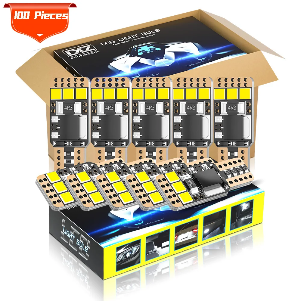 

DXZ 100 шт. W5W T10 Светодиодный лампочки Canbus 6-SMD 12V 6000K 194 168 салона Карта Потолочные плафоны стояночного света Автоматическая сигнальная лампа белый