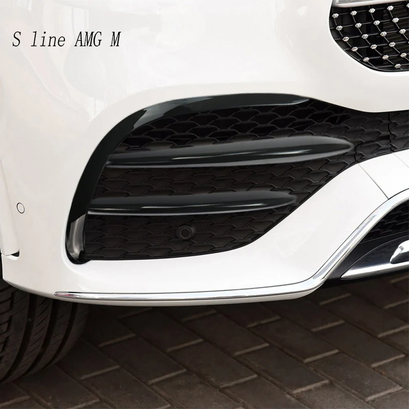 Car Styling For Mercedes Benz GLE Class W167 V167 Auto Accessories Front Bumper Air Knife Fog Lamp Frame Trim Cover Stickers