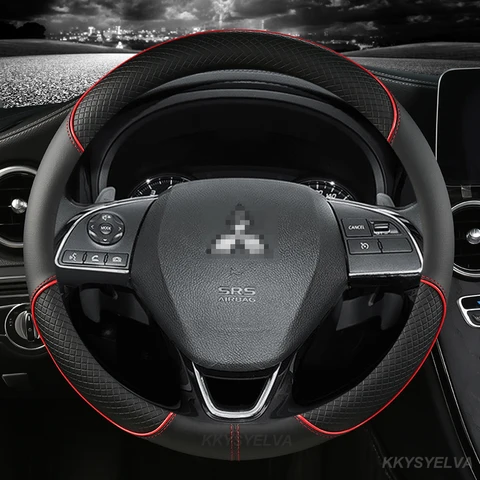 Автомобильные чехлы на руль для Mitsubishi ASX 308 Eclipse Cross Grandis Montero Lancer Pajero Outlander, кожаные защитные чехлы