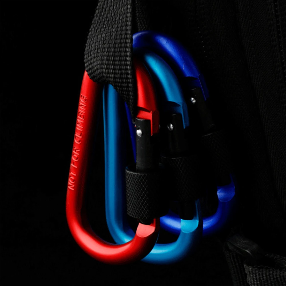 Carabiner Keychain Outdoor Camping Survival Hiking D-Ring Snap Clip Lock Buckle Hooks Sportfishing Buckle Keychain Accessories