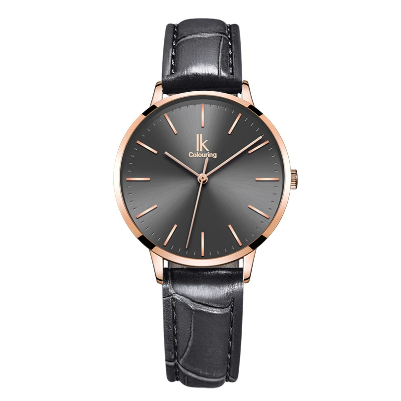 Ik Colouring Dames Horloge Voor Vrouwen Quartz Horloges Lederen Band Meisjes Horloge Relogio Feminino Gift