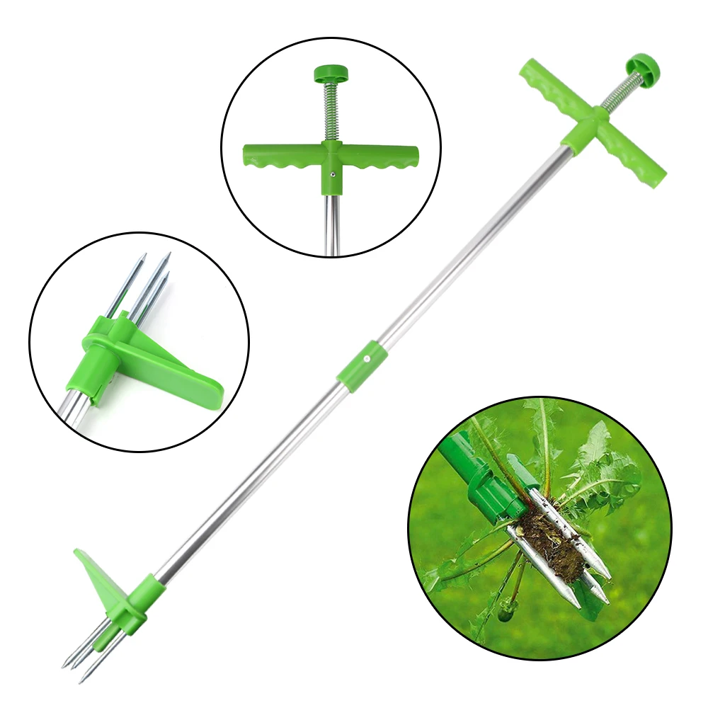 Alat Pencabut akar rumput portabel, halaman luar ruangan Pencabut akar rumput taman, penarik gulma pegangan panjang dapat dilepas