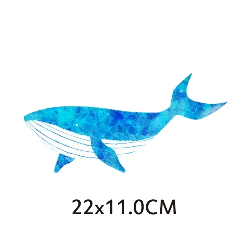 Ocean Animals Heat Transfer Vinyl Whale Patch Iron On Transfer For Clothing Animal Flower Stripes Thermal Stickers On Clothes