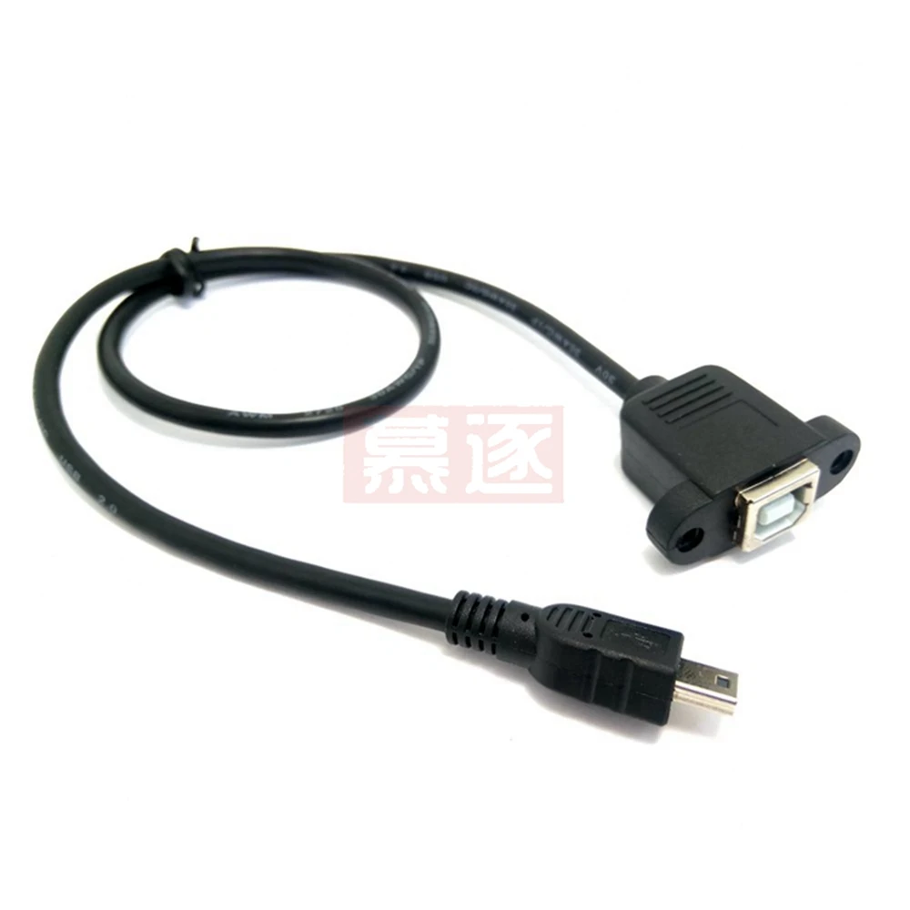 USB صغير إلى USB 2.0 نوع B أنثى تمديد كابلات كابل مع لوحة جبل ثقب المسمار قفل موصل محول 0.3 متر 0.5 متر