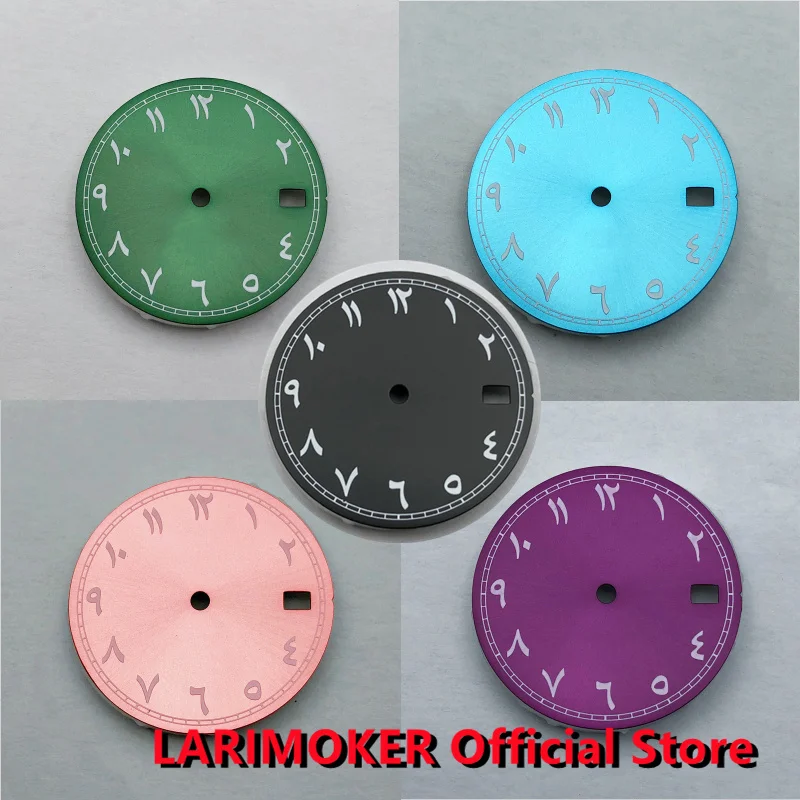 LARIMOKER 29mm Black/Blue/Green/Pink/Purple NH35 Watch Dial Roman Index Fit Watch Accessories