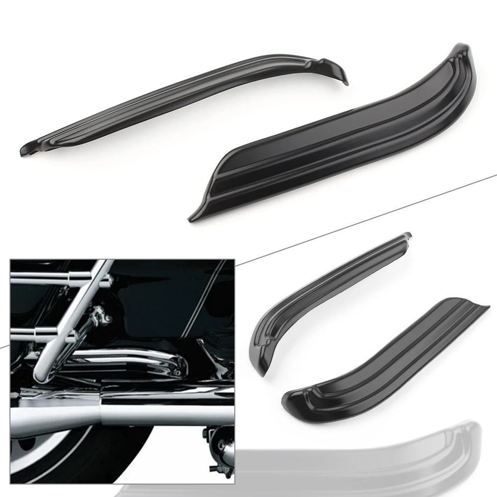 2Pcs Motorcycle Louvered Swingarm Covers Accent Decorative Trim for Harley Touring Dresser 2009-2020 Black ABS Plastic