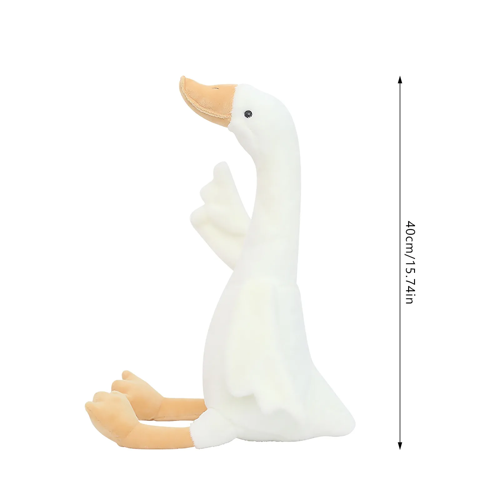 Pato blanco de peluche grande para niños, tamaño gigante de pato rosa de juguete, cuello largo, Ganso, Animal realista, regalo de Navidad y cumpleaños, 40cm