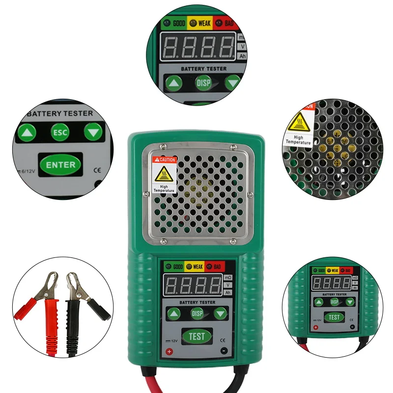 DUOYI DY226 Battery Tester 6V 12V  DC Load Cranking Charging Circuit Analyzer UPS Test Lead-acid Battery Measurement Tools