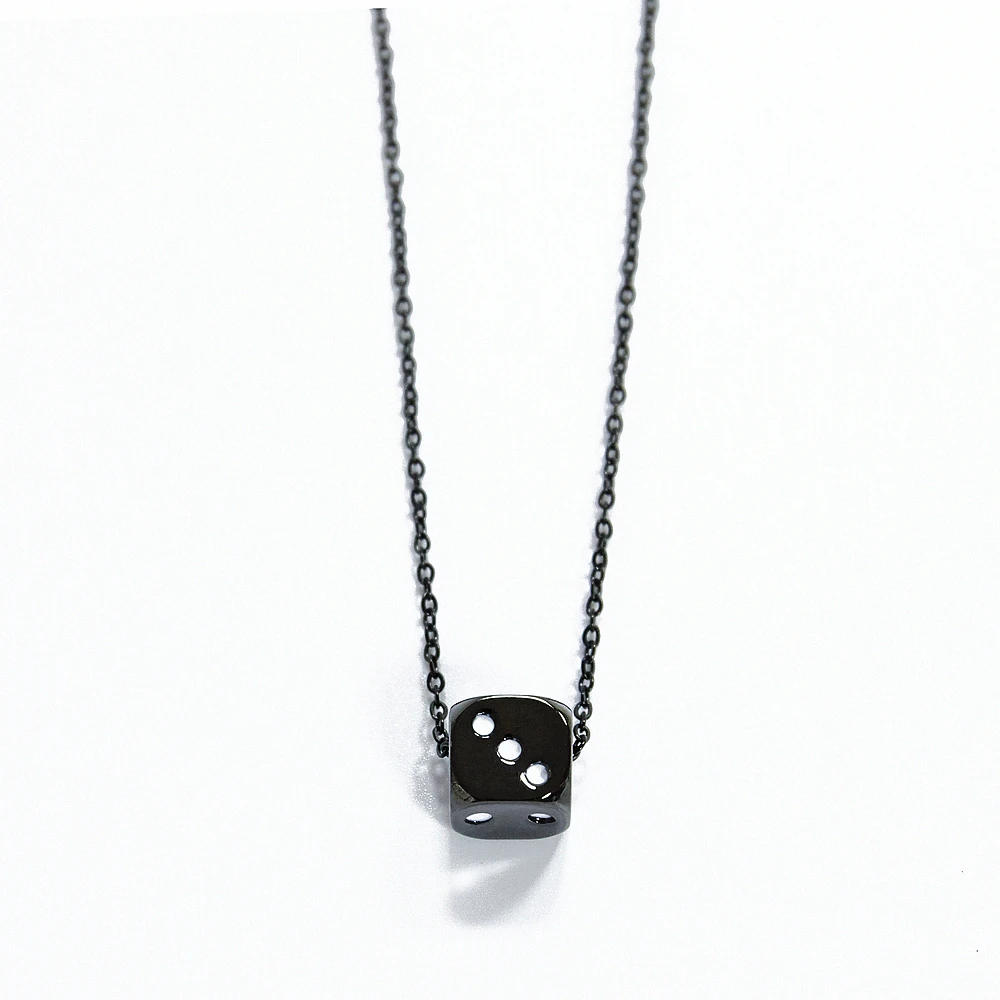 Stainless Steel Charm Gambling Lucky Movable Casino Good Luck Math Dice Pendant Necklace Jewelry Gift