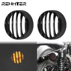 Motorcycle Black Rear Turn Signal Protector Indicator Grill Bezel Cover 2PCS For Harley Sportster 883 1200 XL Iron 2016-Up