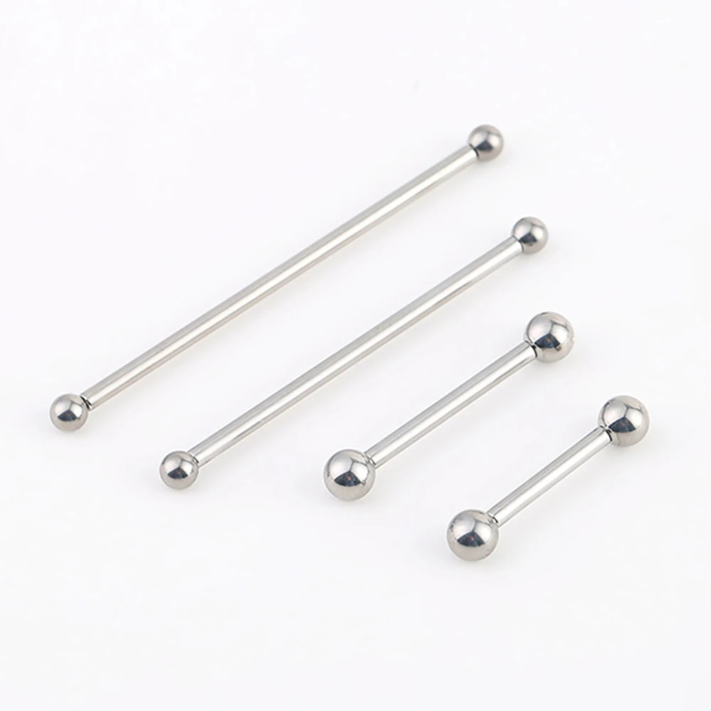 1PCS 14G ASTM F136 High Polish Titanium Internal Thread Straight Long Piercing Industrial Barbell Nipple Body Jewelry