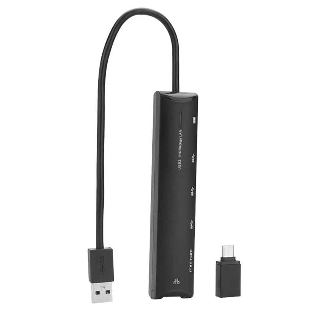 3 منافذ USB 3.0 إلى RJ45 محور جيجابت LAN محول إيثرنت مع موصل USB-C