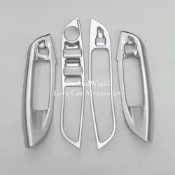 For Ford Focus 3 2012-2017 2018 Glass Lift Switch Button Cover Door window Interior Panel Trims Chrome Car Styling Accessories