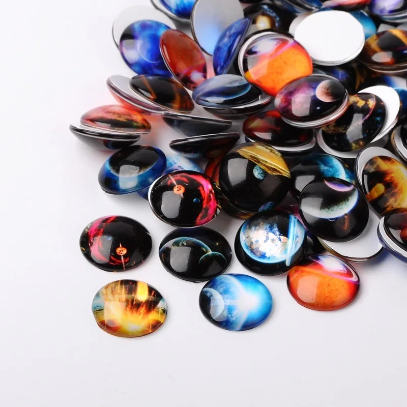 Random Round Photo Mixed Glass Cabochons 20mm 25mm Dome Flatback Jewelry Making Findings 100/200pcs/lot