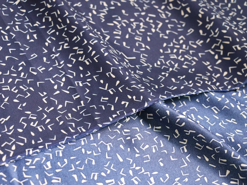 Meter glänzendes Futter, Pyjama, Robe, Hemd, Taschenmaterial, Musikdruck, Satin, Charmeuse-Stoff, Polyester, weich – Detail 10